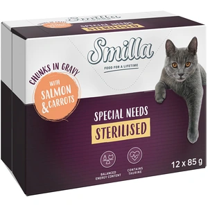 Smilla Sterilised Bouchées aux légumes 12 x 85 g pour chat - saumon, c... pas cher