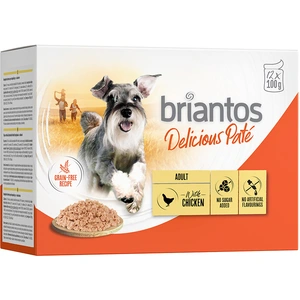 12x100g poulet Delicious Paté Briantos nourriture humide pour chienVendu parzooplus-be