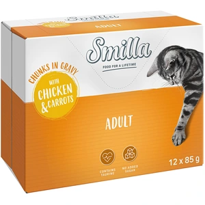 Smilla Adult Bouchées aux légumes 12 x 85 g pour chat - poulet, carottes pas cher