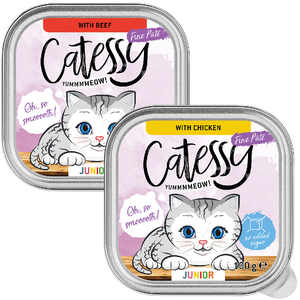 32x 100g Catessy Junior-Paté Mix (2 sortes) nourriture pour chats humide pas cher