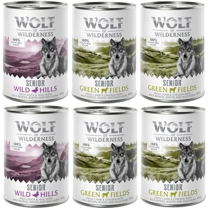 Wolf of Wilderness Senior 6 x 400 g pour chien - Lot mixte : agneau & poulet, canard & veau pas cher