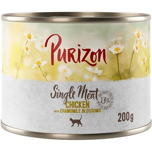 6x200g Single Meat : poulet, fleurs de camomille Purizon Boîtes pour chat : -15 % ! pas cher