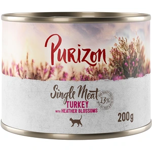 6x200g Single Meat : dinde, fleurs de bruyère Purizon Boîtes pour chat : -15 % ! pas cher