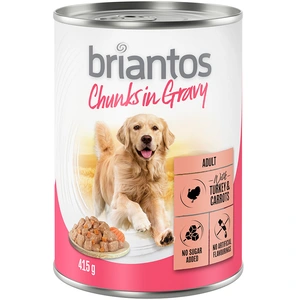 Briantos Bouchées en sauce 6 x 415 g pour chien - dinde, carottes pas cher