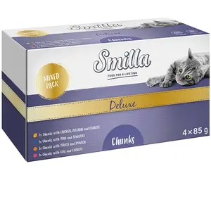 Lot mixte Smilla Deluxe Mousse & Bouchées 4 x 85 g pour chat - lot mixte Bouchées pas cher