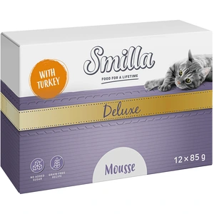 Smilla Deluxe Mousse 12 x 85 g pour chat - dinde, basilic pas cher