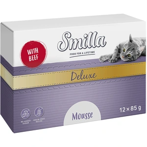 Smilla Deluxe Mousse 12 x 85 g pour chat - boeuf, thym pas cher