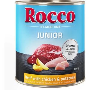 Rocco Junior 6 x 800 g pour chiot - boeuf, poulet, pommes de terre pas cher