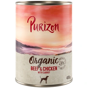 Purizon Organic Bio 6 x 400 g pour chien - boeuf, poulet & carottes pas cher
