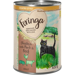 Feringa Country Style 6 x 400 g pour chat - poulet, boeuf, porc pas cher