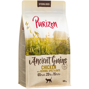 Purizon Adult Sterilised poulet, poisson - céréales anciennes pour chat - 400 g pas cher