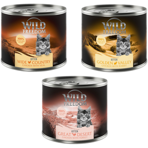 Wild Freedom Kitten 6 x 200 g pour chaton - Lot mixte : 2 x Wild Desert, 2 x Wide Country, 2 x Golden Valley pas cher