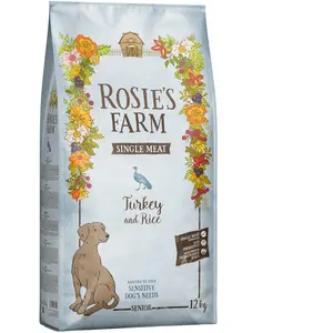 12kg Rosie's Farm Single Meat Senior dinde avec riz nourriture sèche pour chiens pas cher