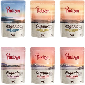 Purizon Organic Bio 6 x 85 g pour chat - lot mixte (2 x poulet, 2 x boeuf, 1 x saumon, 1 x canard) pas cher