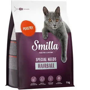 Smilla Hairball volaille pour chat - 1 kg pas cher