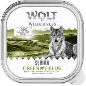 6 x 300 g Wolf of Wilderness Senior Green Fields agneau et poulet, nourriture humide pour chien pas cher