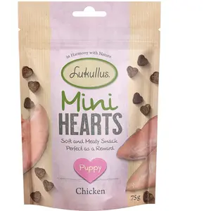 Lukullus Puppy « Mini Hearts » poulet (sans céréales) pour chiot   75 g pas cher