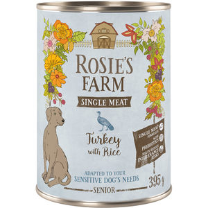 Rosie's Farm Single Meat Senior 6 x 395 g pour chien - dinde, riz pas cher