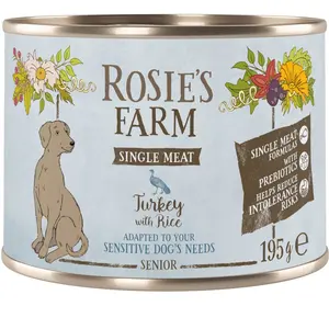 Rosie's Farm Single Meat Senior 6 x 195 g pour chien - dinde, riz pas cher