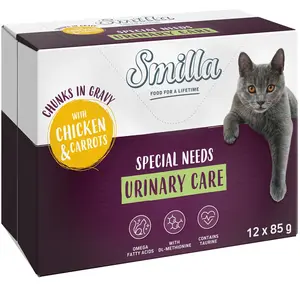 Smilla Urinary Care Bouchées en sauce aux légumes pour chat - poulet, carottes (12 x 85 g) pas cher