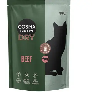 2x2kg extrudées au boeuf Cosma Croquettes pour chat pas cher