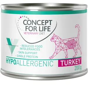 6 x 200 g Concept for Life Veterinary Diet Hypoallergenic Dinde humide pour chats adultes pas cher