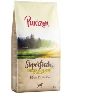 12kg Purizon Superfoods poulet au hareng, pommes de terre et pommes  croquettes pour chiens pas cher