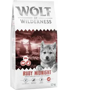 Wolf of Wilderness Junior « Ruby Midnight » boeuf, lapin   sans céréales pour chiot   12 kg pas cher