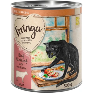 Feringa Recettes sélectionnées 6 x 800 g pour chat - pain de viande, carottes, petits pois (6 x 800 g) pas cher