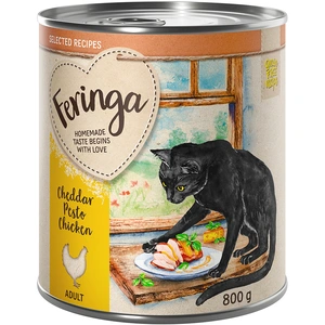 Feringa Recettes sélectionnées 6 x 800 g pour chat - cheddar, pesto, poulet (6 x 800 g) pas cher
