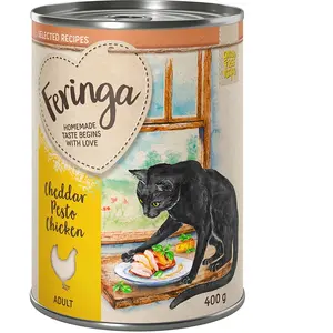 Feringa Recettes sélectionnées 6 x 400 g pour chat - cheddar, pesto, poulet (6 x 400 g)Vendu parzooplus-be
