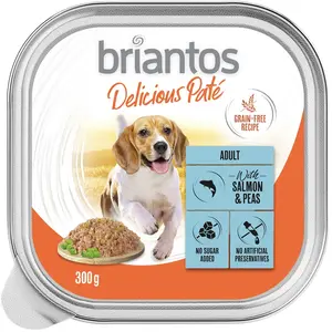 Briantos Delicious Paté 9 x 300 g pour chien - poisson, petits pois pas cher
