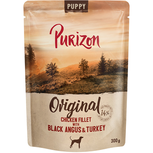 6x 300g Purizon Puppy filet de poulet avec boeuf Black-Angus & dinde nourriture pour chiens humide pas cher