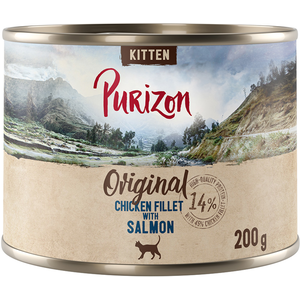 6x200g Kitten filet de poulet au saumonPurizon Boîtes pour chat : -15 % ! pas cher