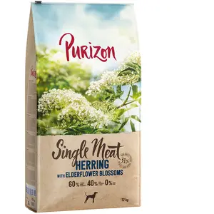 12kg Purizon Single Meat hareng, fleurs de sureau pour chien pas cher