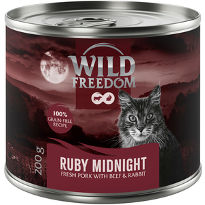6x200g Ruby Midnight - porc, boeuf, lapin-sans céréales Wild Freedom Adult "Red "nourriture humide pour chat pas cher