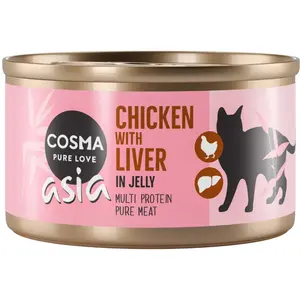Cosma Asia en gelée 6 x 85 g pour chat - poulet, foie de poulet pas cher