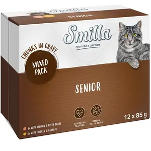 Smilla Senior Bouchées en sauce aux légumes pour chat - lot mixte (12 x 85 g) pas cher