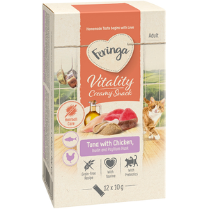 Feringa Vitality Creamy Snacks pour chat - thon, poulet (12 x 10 g) pas cher