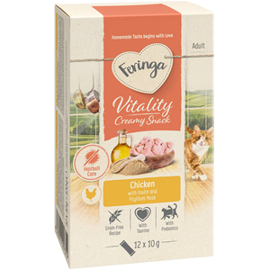Feringa Vitality Creamy Snacks pour chat - poulet (12 x 10 g)Vendu parzooplus-be