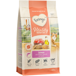 400 g Feringa Vitality Hairball Care au saumon, croquettes pour chats pas cher