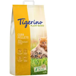 Litière Tigerino Plant-Based au maïs   senteur pin pour chat   14 l pas cher