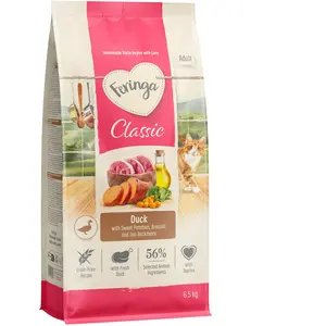 6,5 kg Feringa Adult Classic canard nourriture sèche pour chats pas cher