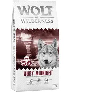 12kg Wolf of Wilderness "Ruby Midnight" boeuf, lapin - sans céréales nourriture sèche pour chien pas cher