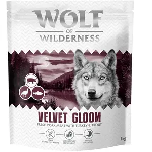 1kg Wolf of Wilderness "Velvet Gloom" Dinde et truite - sans céréales croquettes pour chien