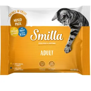 4 x 85 g lot découverte Smilla bouchées aux légumes pour chat pas cher