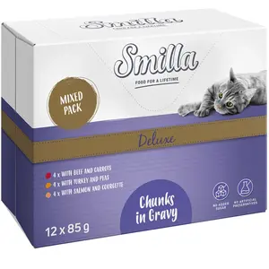 Smilla Deluxe Bouchées en sauce aux légumes pour chat   12 x 85 g pas cher