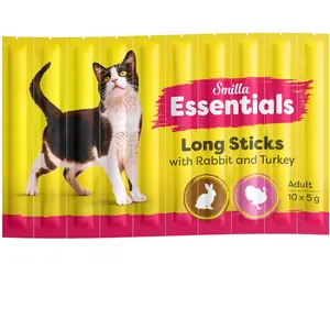 50x5g Essentials Lapin et dinde Sticks Smilla friandises pour chat pas cher