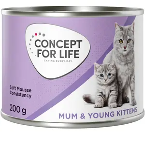 6 x 200 g Mousse Mum & Young Concept for Life nourriture pour chat humide pas cher