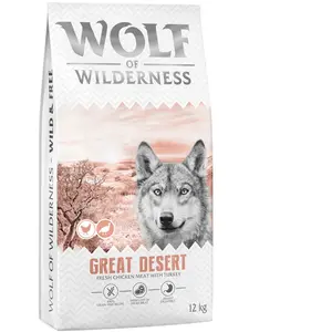 12kg Wolf of Wilderness Adult "Great Desert" Dinde - sans céréales croquettes pour chiens pas cher